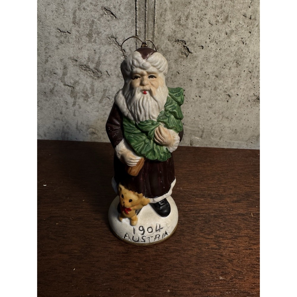Vintage Style Santa Antique Rustic Primitive Ceramic Ornament Classic Home Decor